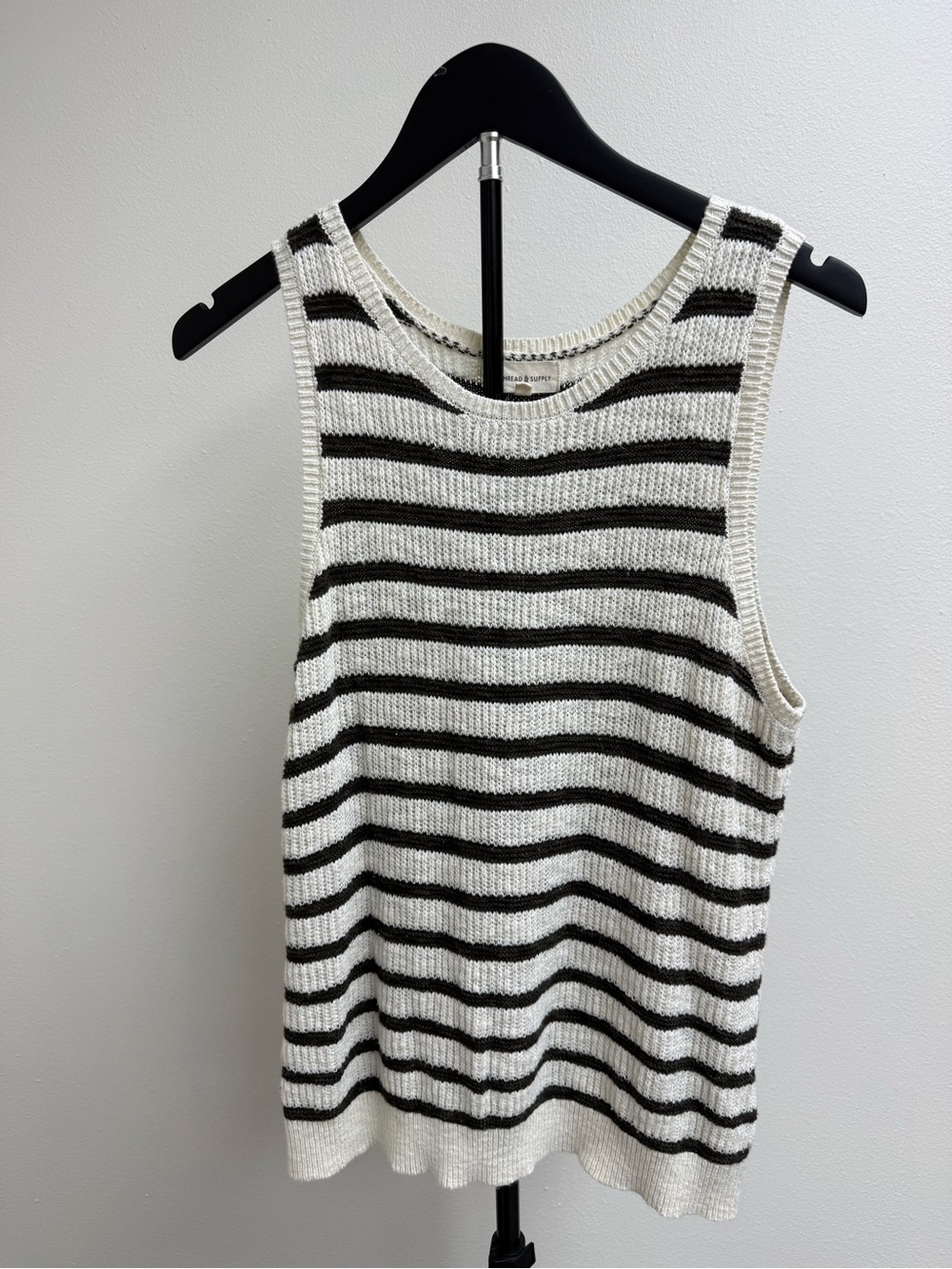 Thread & Supply Black & White Striped Knit Tank